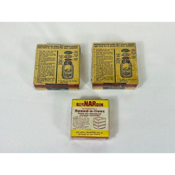 Lot of Vintage NOS Mixer Cover, Ball Top Seal Jar Rubbers, No. 63 Thrift Lids - Picture 10 of 11